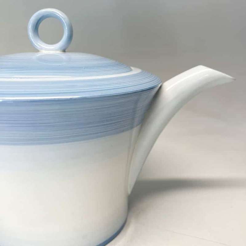 Art Deco Shelley Blue Swirls Pattern Tea Pot