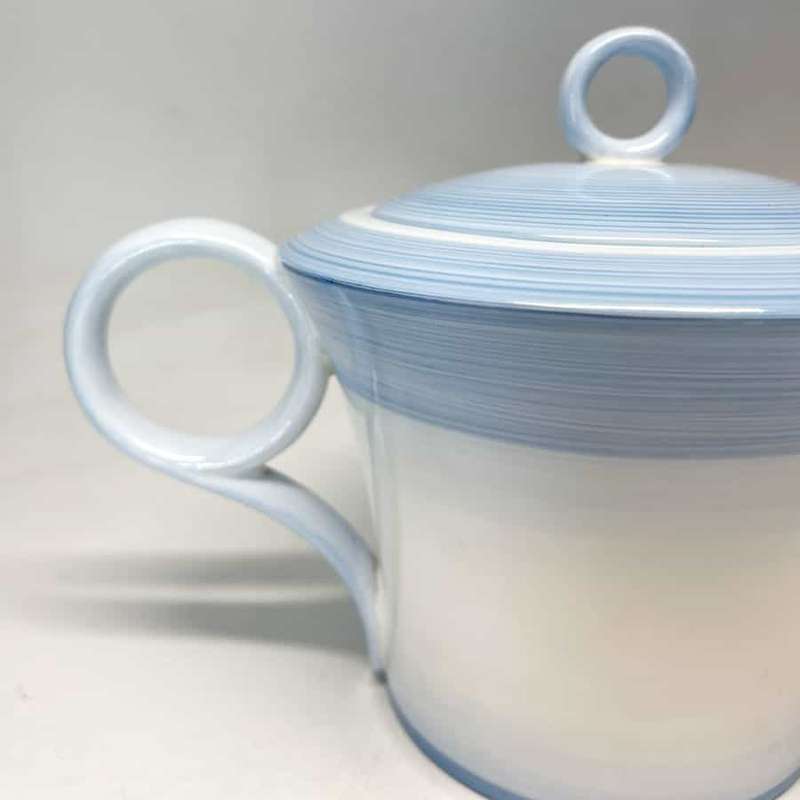 Art Deco Shelley Blue Swirls Pattern Tea Pot