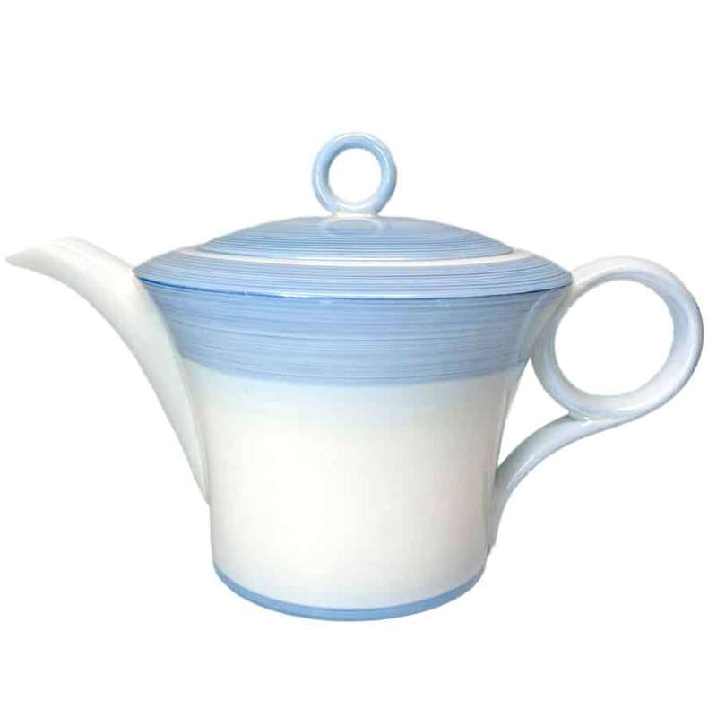 Art Deco Shelley Blue Swirls Pattern Tea Pot