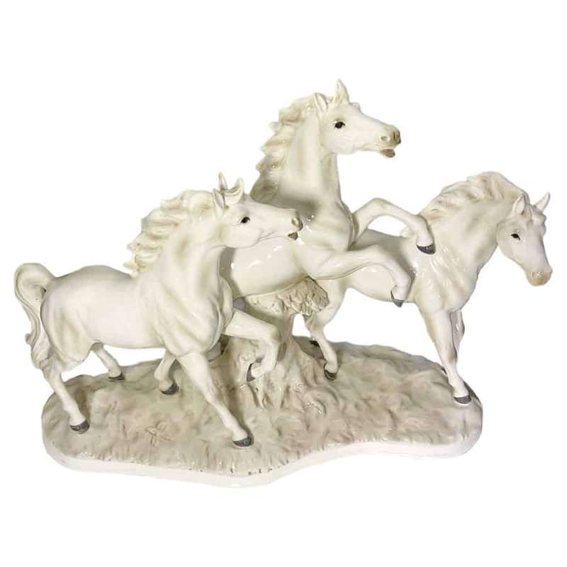 Echt Altman Porcelaine Galloping Horses J Stewarle C1979