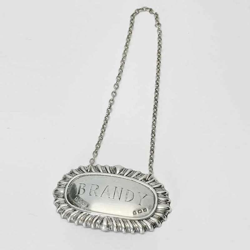 Hallmarked Silver Liquor Brandy Decanter Label