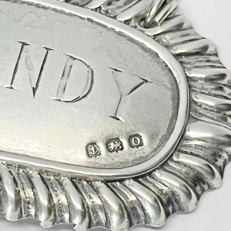 Hallmarked Silver Liquor Brandy Decanter Label