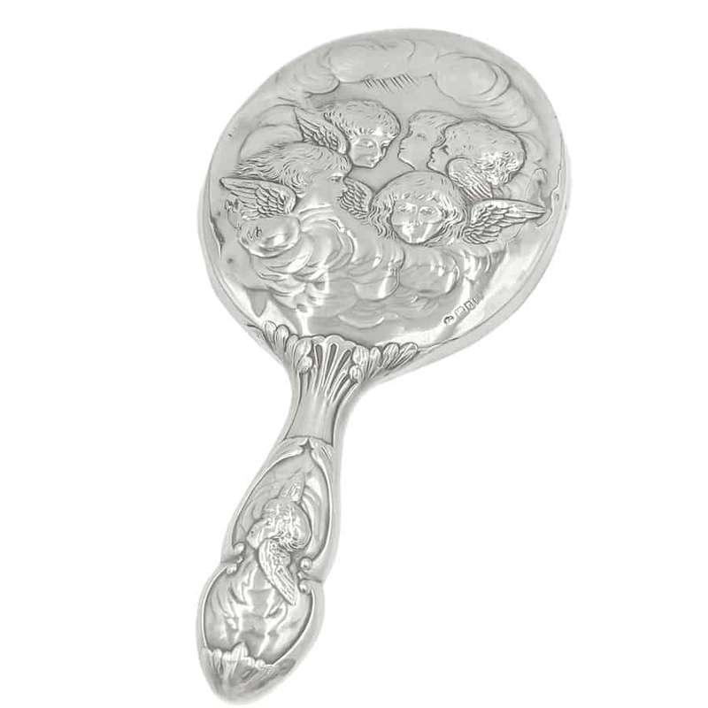 Hallmarked Silver Reynolds Angels Mirror London 1902