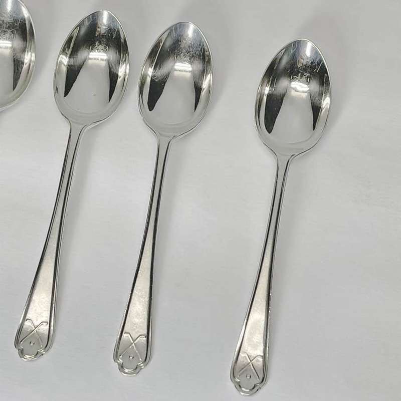 Hallmarked Silver Tea Spoons Sheffield 1911 Golfing