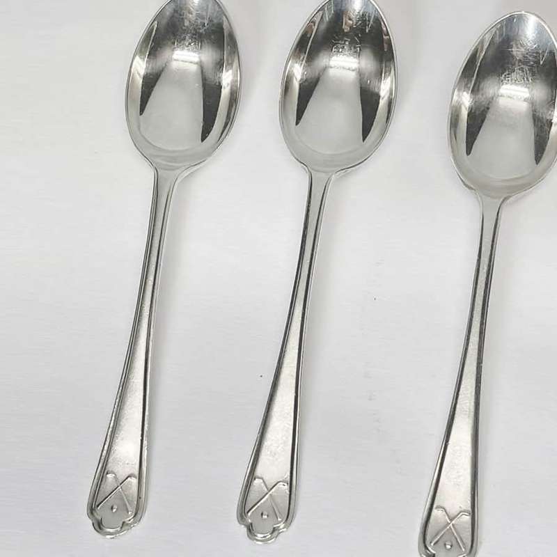 Hallmarked Silver Tea Spoons Sheffield 1911 Golfing