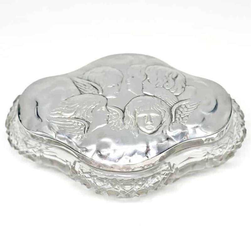Hallmarked Silver Reynolds Angels Trinket Box Chester 1902