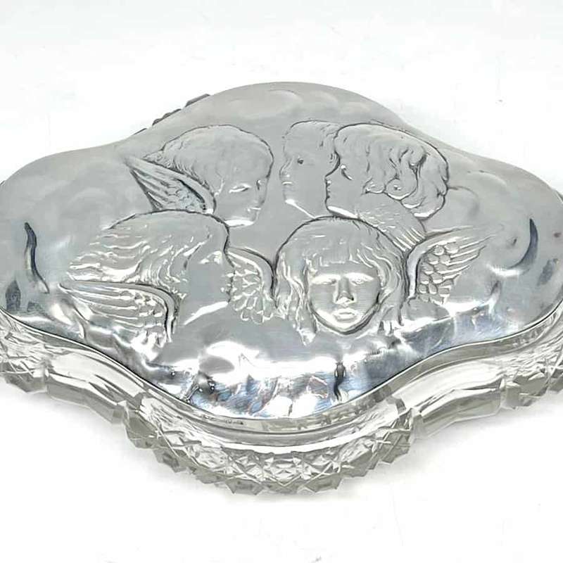 Hallmarked Silver Reynolds Angels Trinket Box Chester 1902