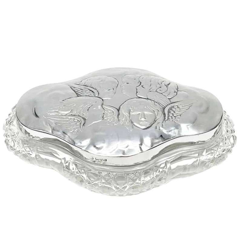 Hallmarked Silver Reynolds Angels Trinket Box Chester 1902