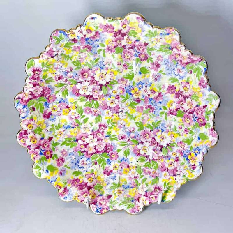 James Kent Fluted Chintz Apple Blossom Bowl