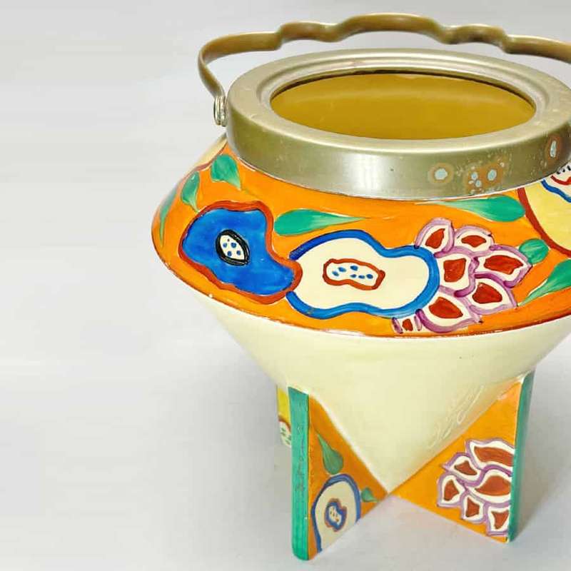 Rare Clarice Cliff Bizarre  Lei Conical Biscuit Barrel