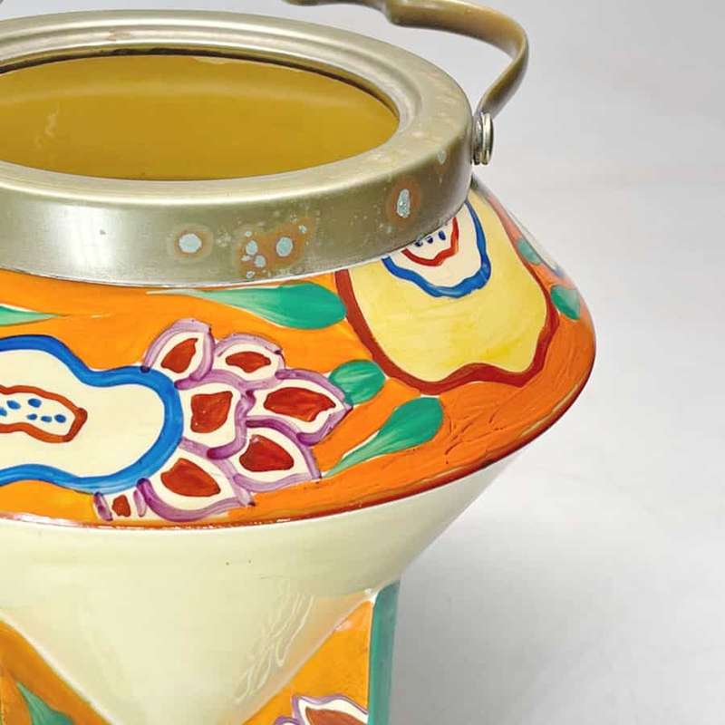Rare Clarice Cliff Bizarre  Lei Conical Biscuit Barrel
