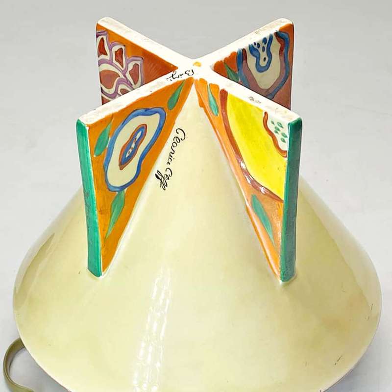 Rare Clarice Cliff Bizarre  Lei Conical Biscuit Barrel