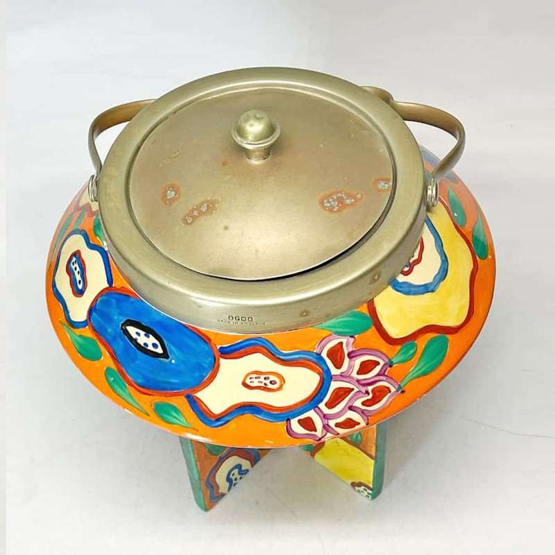 Rare Clarice Cliff Bizarre  Lei Conical Biscuit Barrel