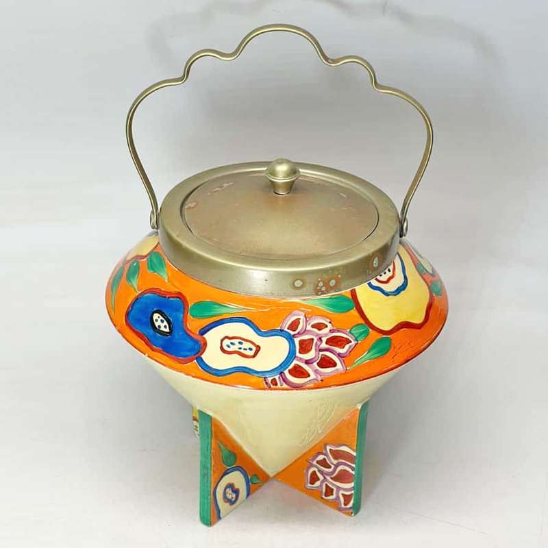 Rare Clarice Cliff Bizarre  Lei Conical Biscuit Barrel
