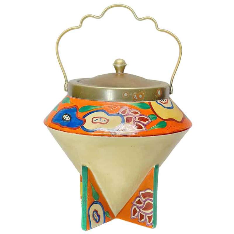 Rare Clarice Cliff Bizarre  Lei Conical Biscuit Barrel