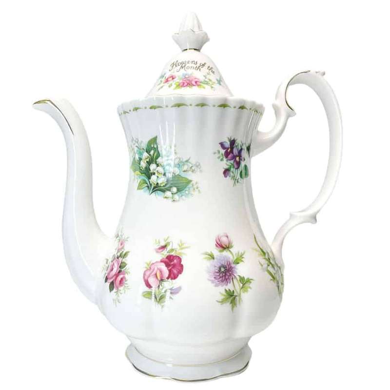 Royal Albert Flower Of The Month Coffee Pot