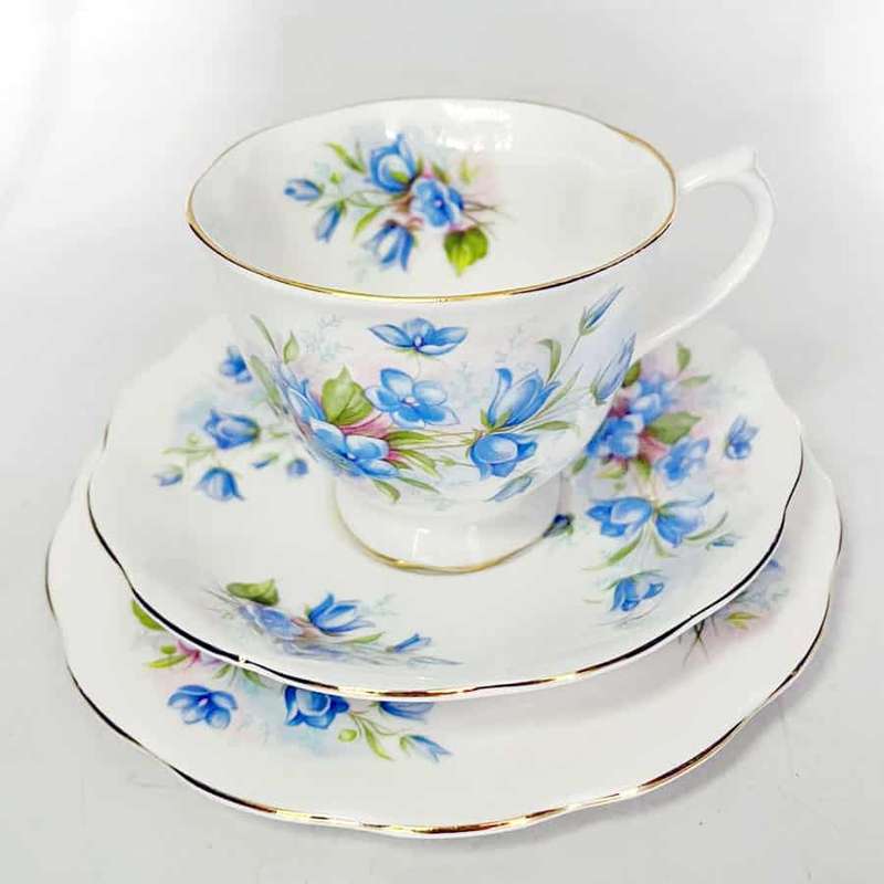 Royal Albert Blue Floral Tea Trio