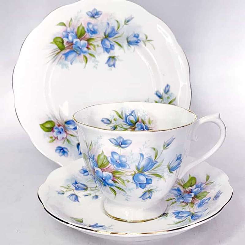 Royal Albert Blue Floral Tea Trio