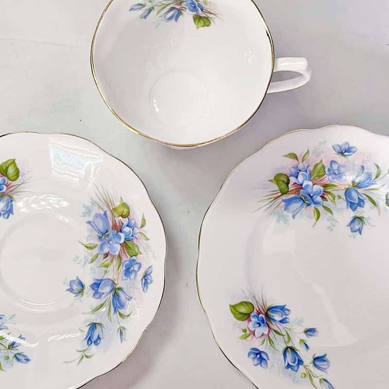 Royal Albert Blue Floral Tea Trio