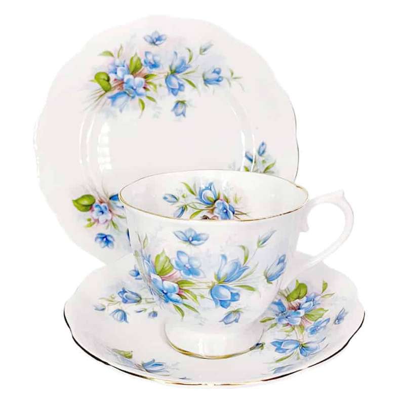 Royal Albert Blue Floral Tea Trio