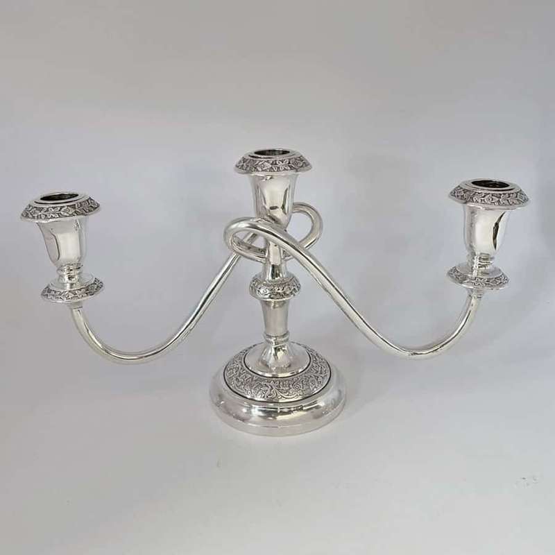 Three Arm Silver Candlestick