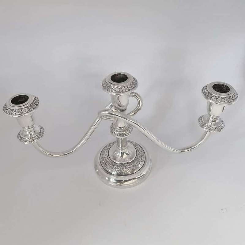 Three Arm Silver Candlestick