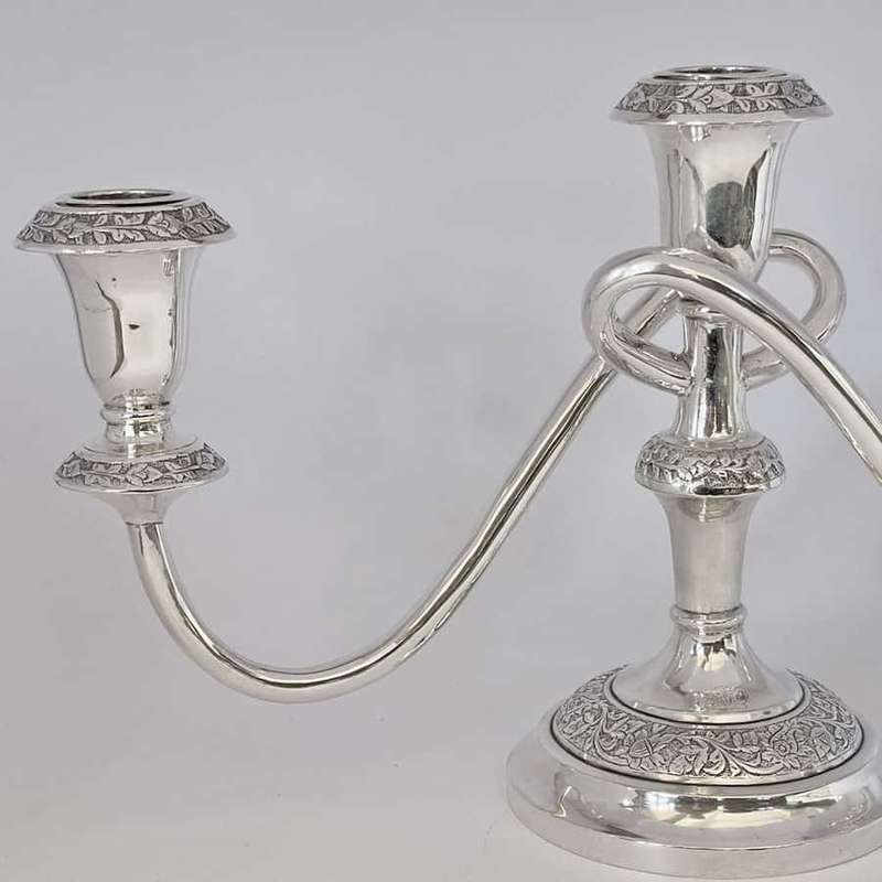 Three Arm Silver Candlestick