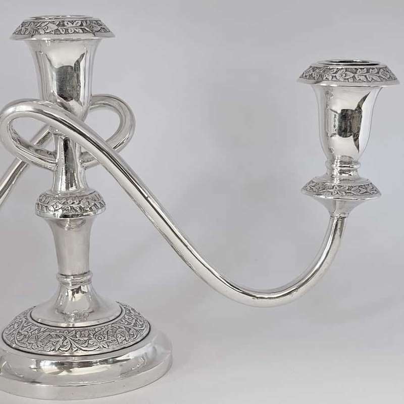 Three Arm Silver Candlestick