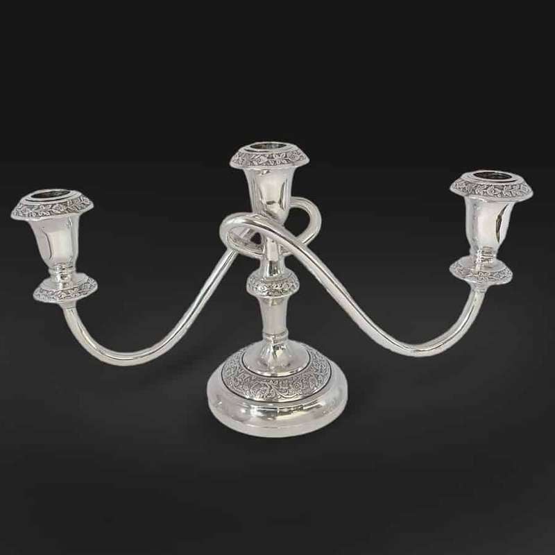 Three Arm Silver Candlestick