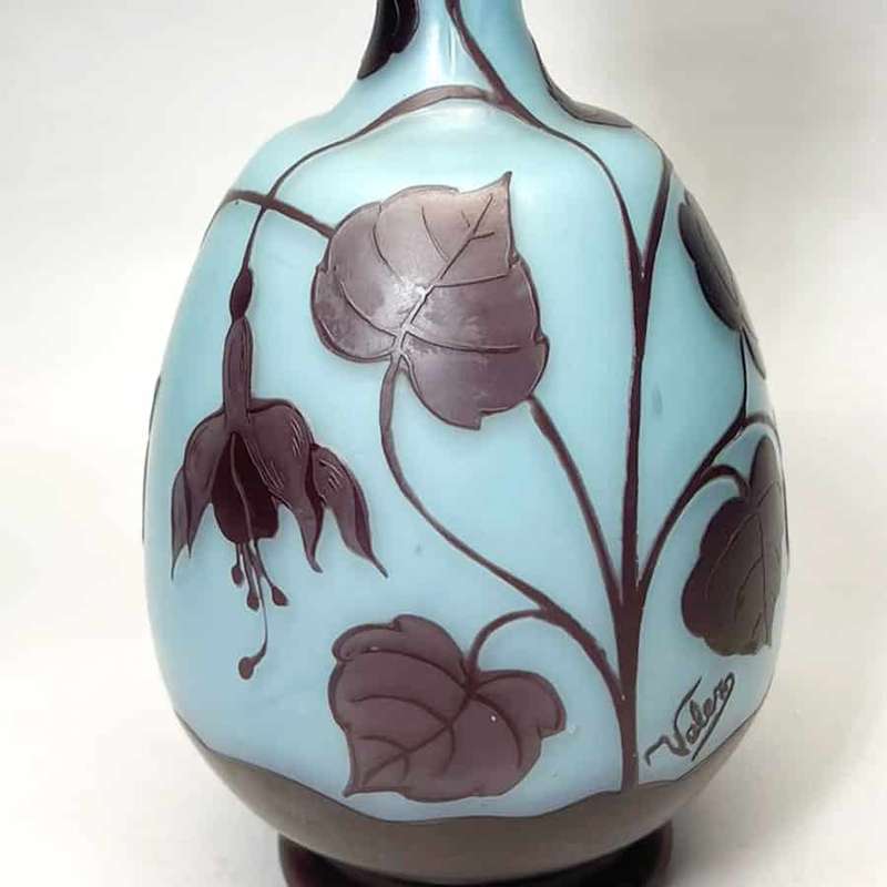 Loetz Fuchsia Cameo Glass Vase Signed Velez C1900