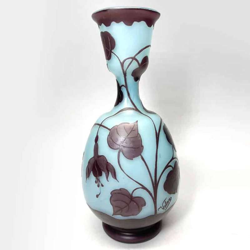 Loetz Fuchsia Cameo Glass Vase Signed Velez C1900