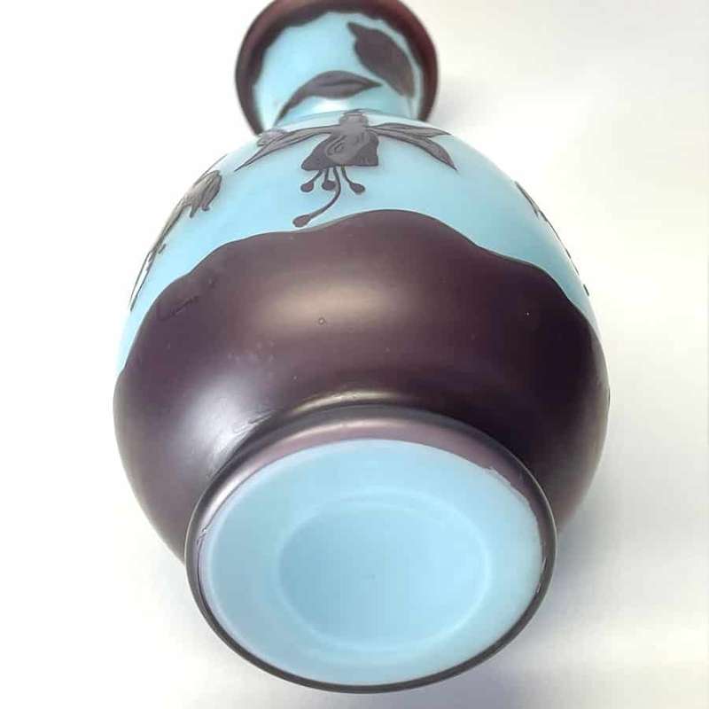 Loetz Fuchsia Cameo Glass Vase Signed Velez C1900