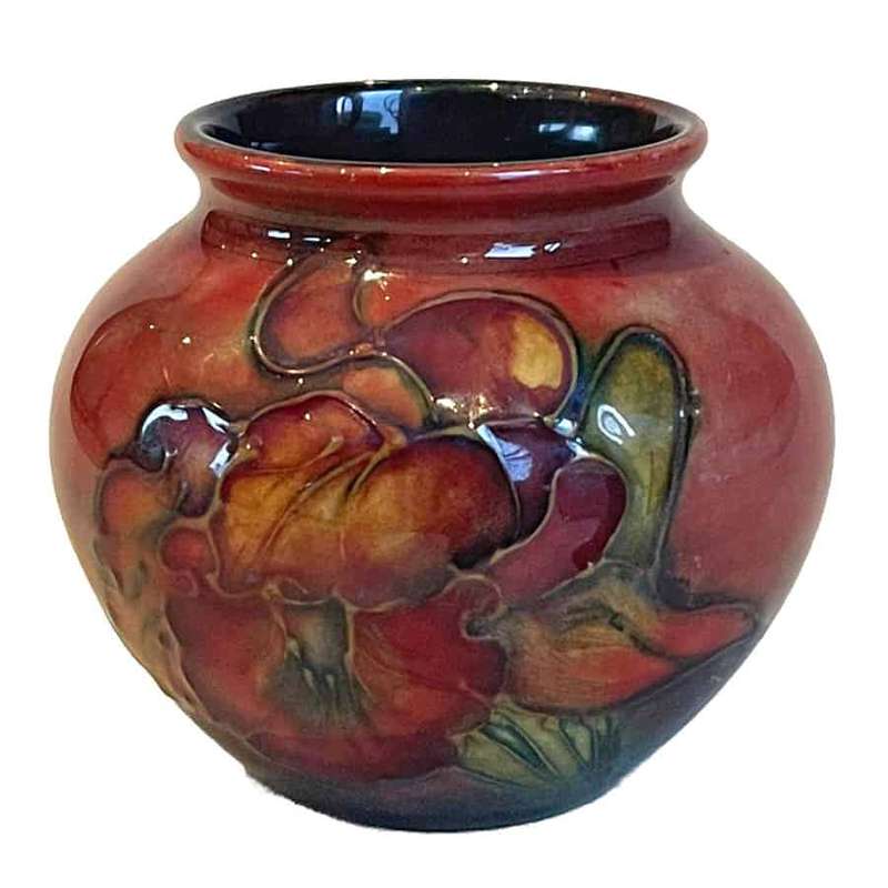Moorcroft Flambe Orchid Pattern Vase 1950