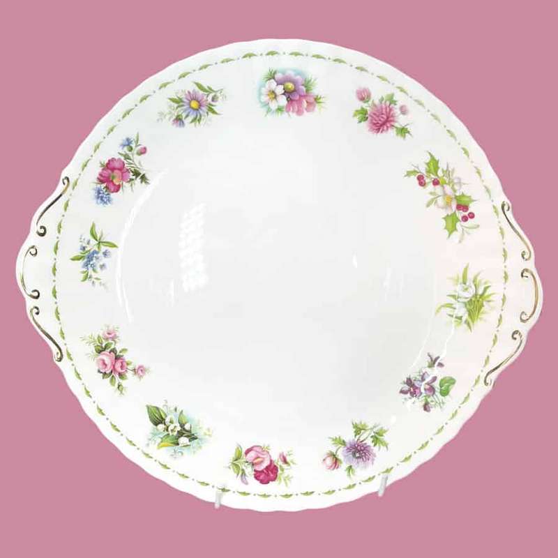 Royal Albert  Large Cake Plate Flowers Of The Month