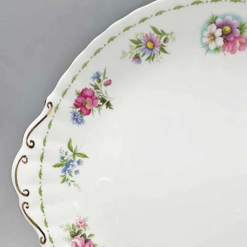 Royal Albert  Large Cake Plate Flowers Of The Month