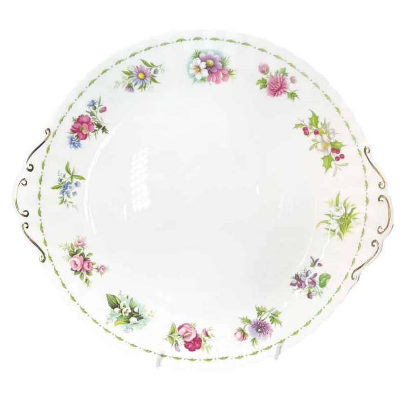 Royal Albert  Large Cake Plate Flowers Of The Month