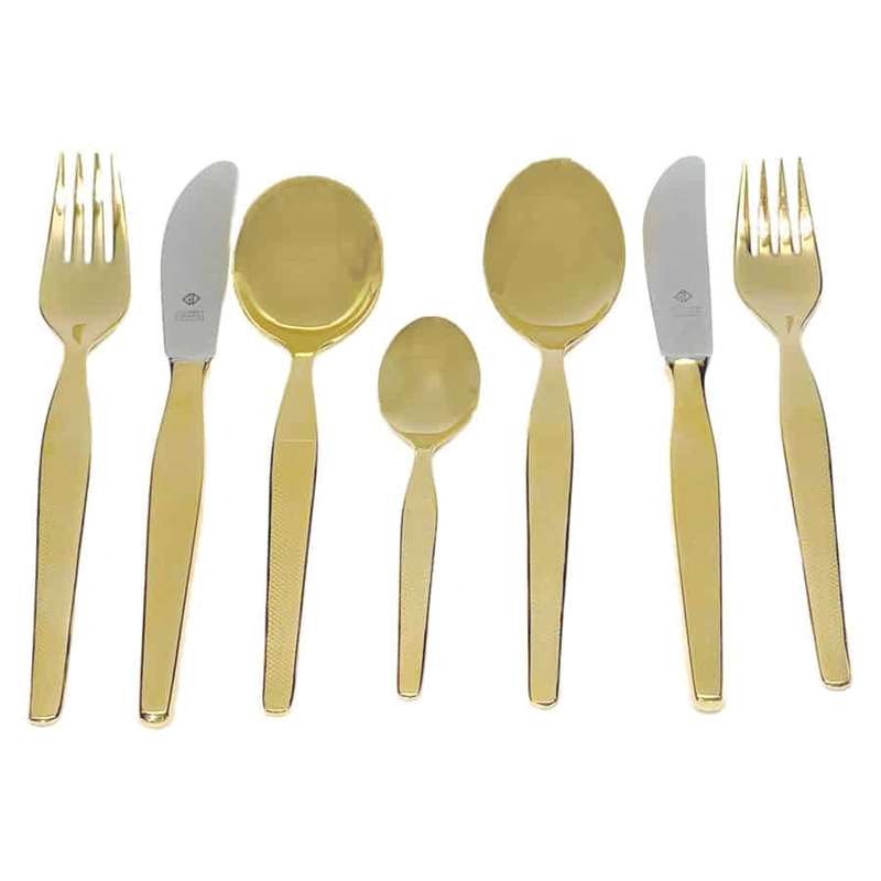 Solingen Germany 24k Gold Plated 7 Piece Table Setting