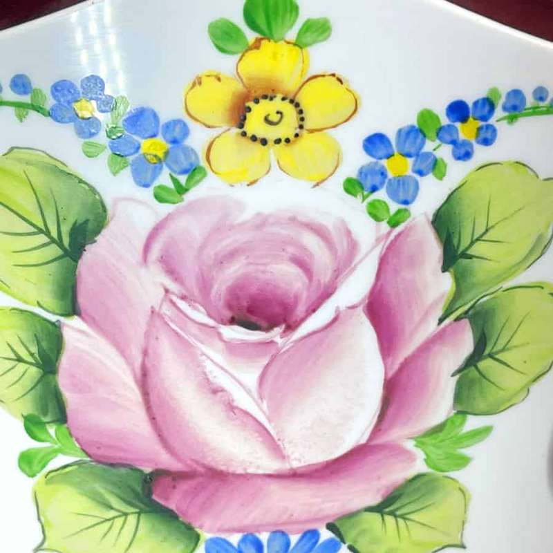Bohemian Glass Hand Painted Urn and Cover C1940
