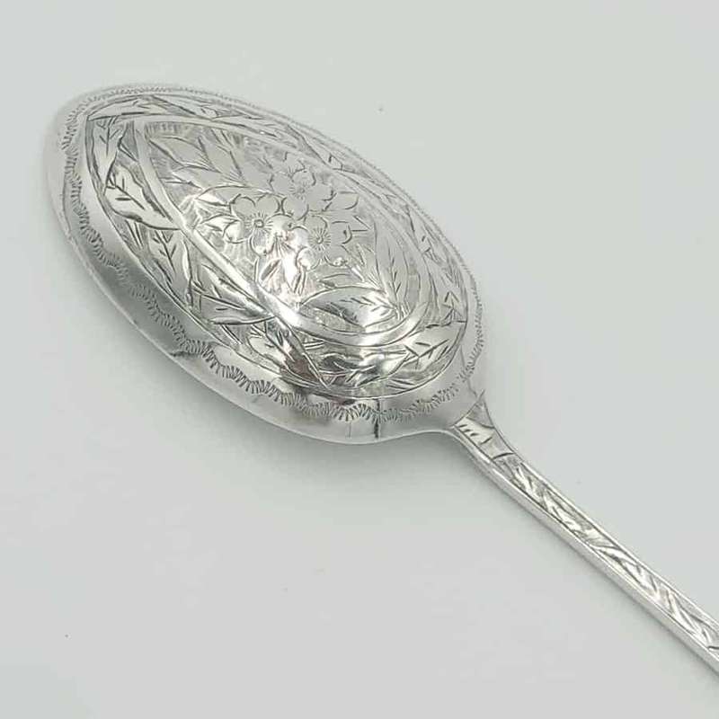 Hallmarked Silver Chased Spoon Birmingham 1891