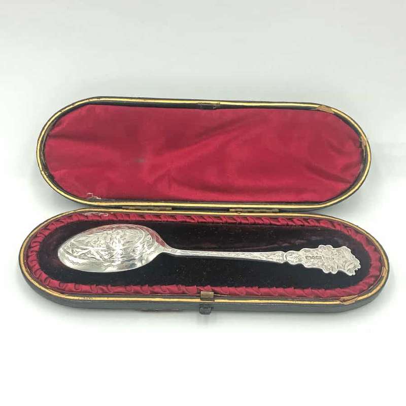 Hallmarked Silver Chased Spoon Birmingham 1891