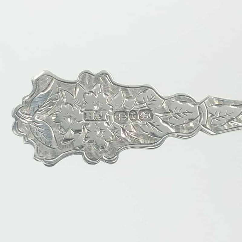 Hallmarked Silver Chased Spoon Birmingham 1891