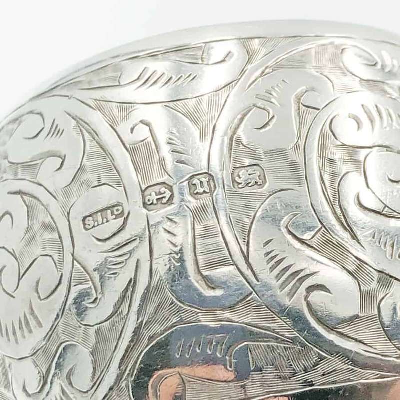 Hallmarked Silver Pair of Serviette Rings Boxed Bird 1894