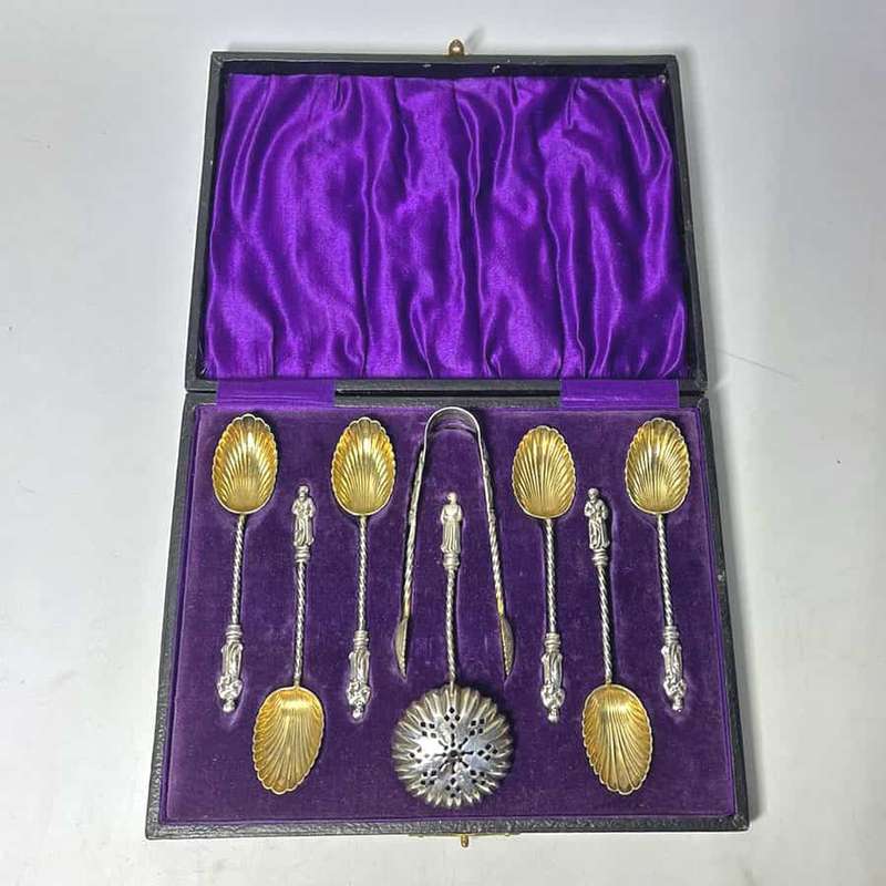 Hallmarked Silver Apostle Tea Spoons Birmingham 1894