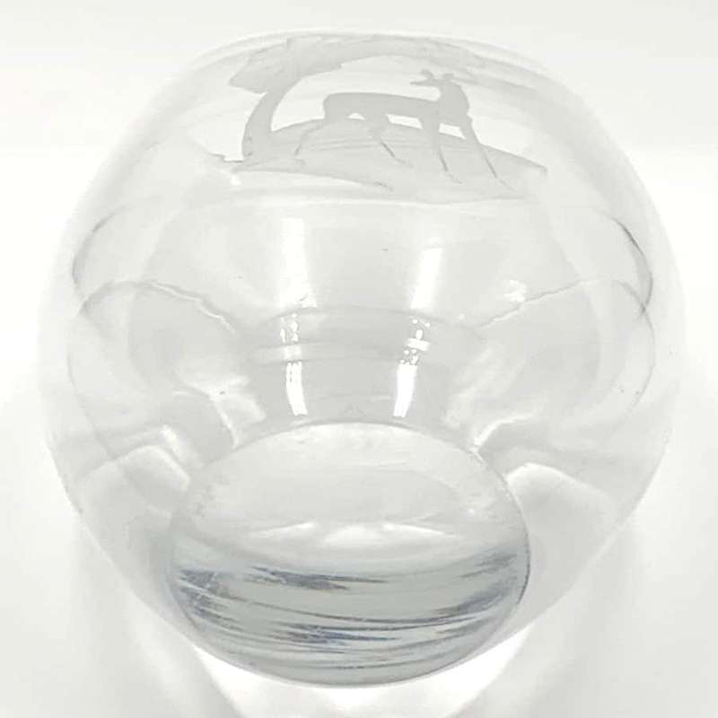 Orrefors Crystal Vase Etched Deer and Tree