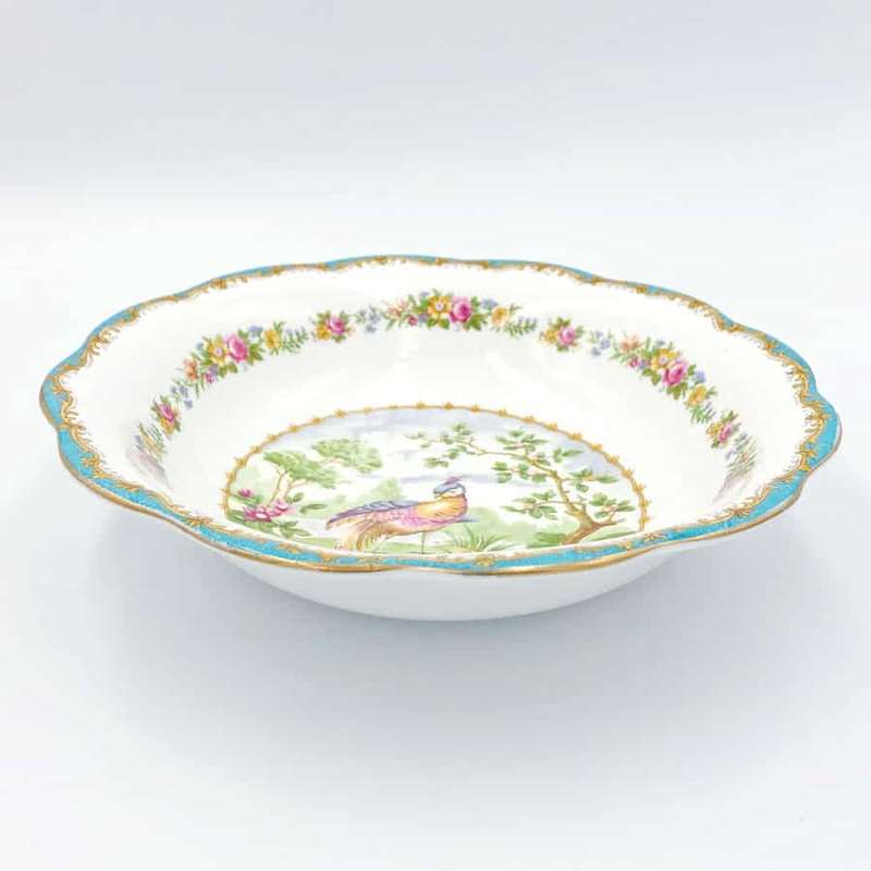 Royal Albert Chelsea Bird Pattern Turquoise Salad Bowl