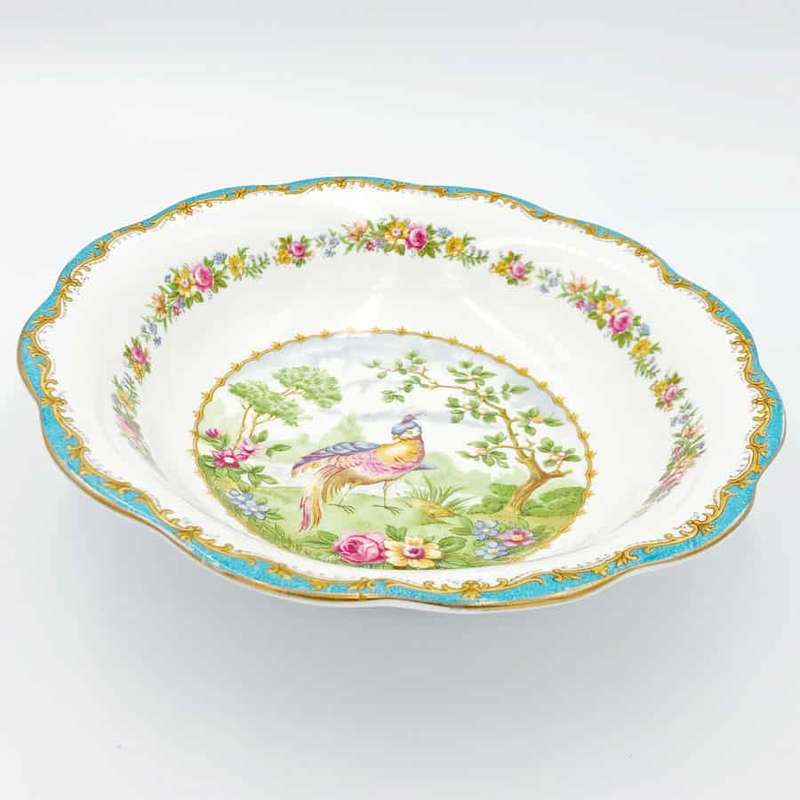 Royal Albert Chelsea Bird Pattern Turquoise Salad Bowl