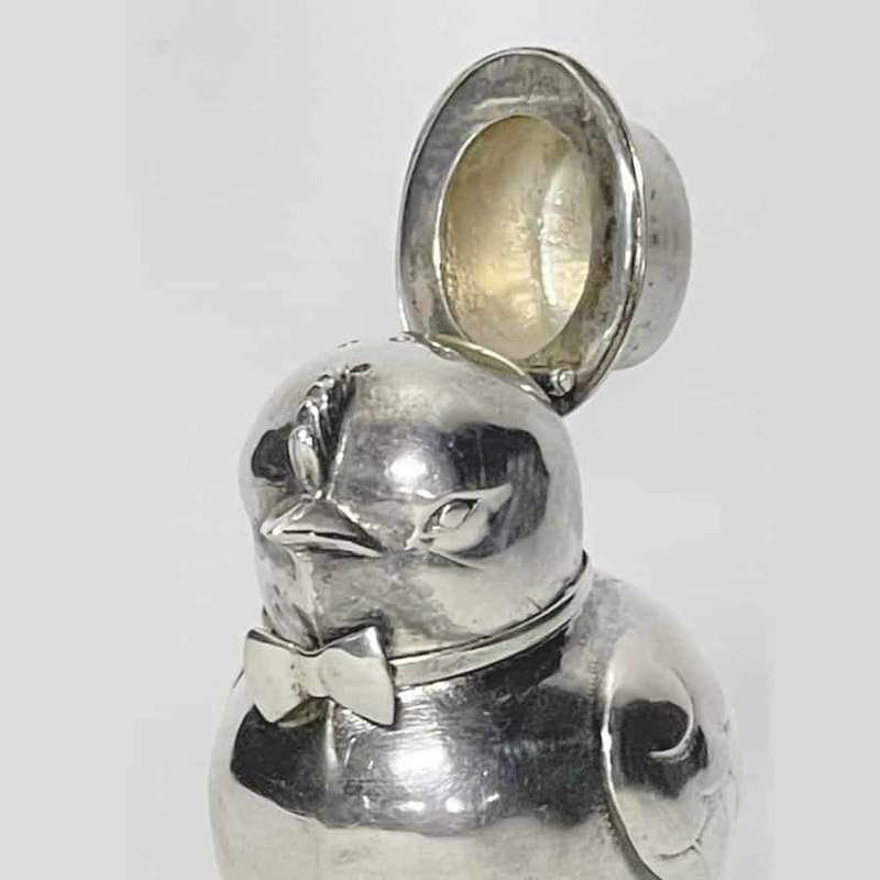 Portugeuse Silver Novelty Chicken Pepperrette C1897