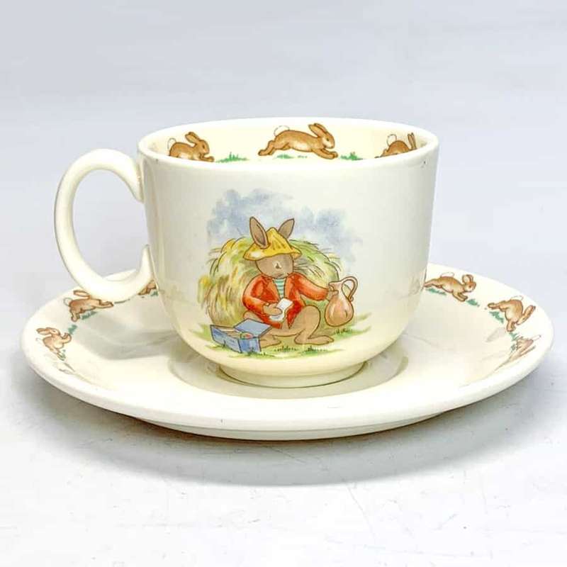 Royal Doulton Bunnykins Duo Playing In The Hay