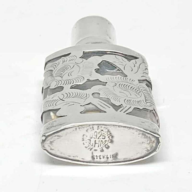 Art Nouveau Style Sterling Miniature Perfume Bottle