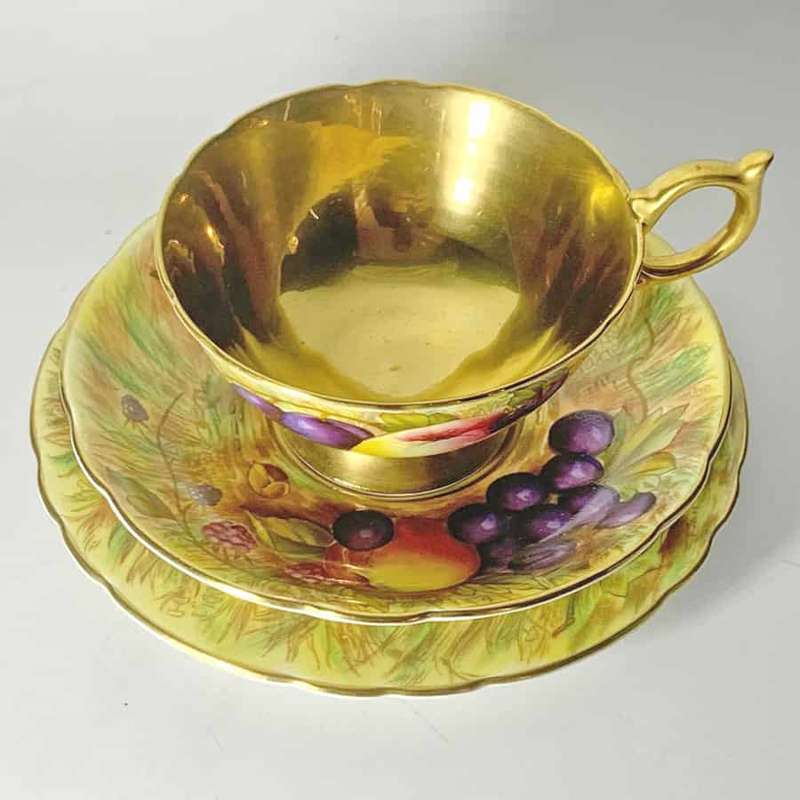 Aynsley Orchard Gold N Brunt Tea Trio